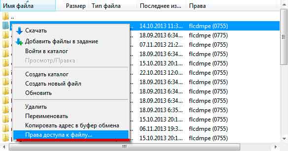 И внизу видим ссылку Права доступа к файлу…